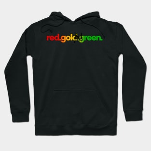 Minimal Red Gold and Green Rasta Colors Reggae Hoodie